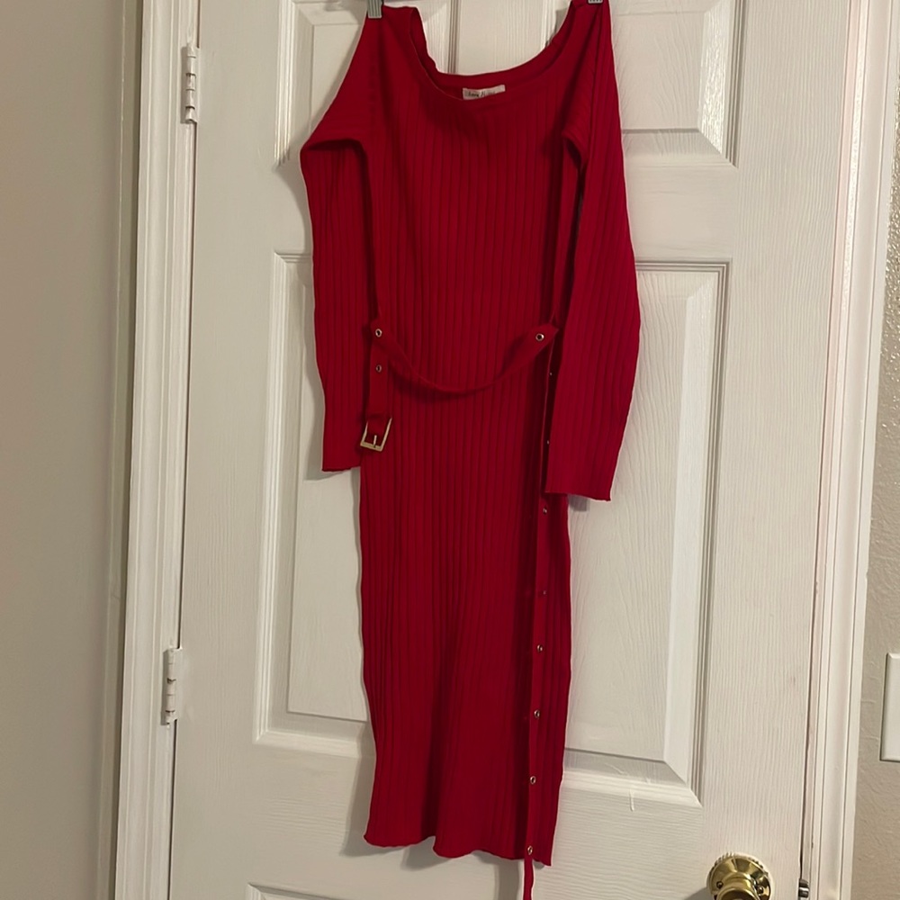Red sweater dress medium